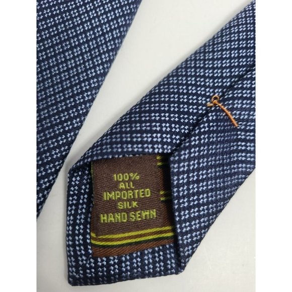BCBG Attitude Mens Tie 100% Silk 60 3 1/2 Small Dots Blue - Picture 6 of 6
